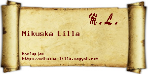 Mikuska Lilla névjegykártya